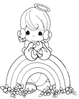 A coloring page of precious moments